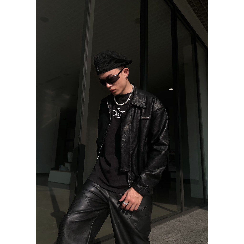 Áo khoác nam STEVE77, chất da PU nhập khẩu cao cấp | LEATHER CROP