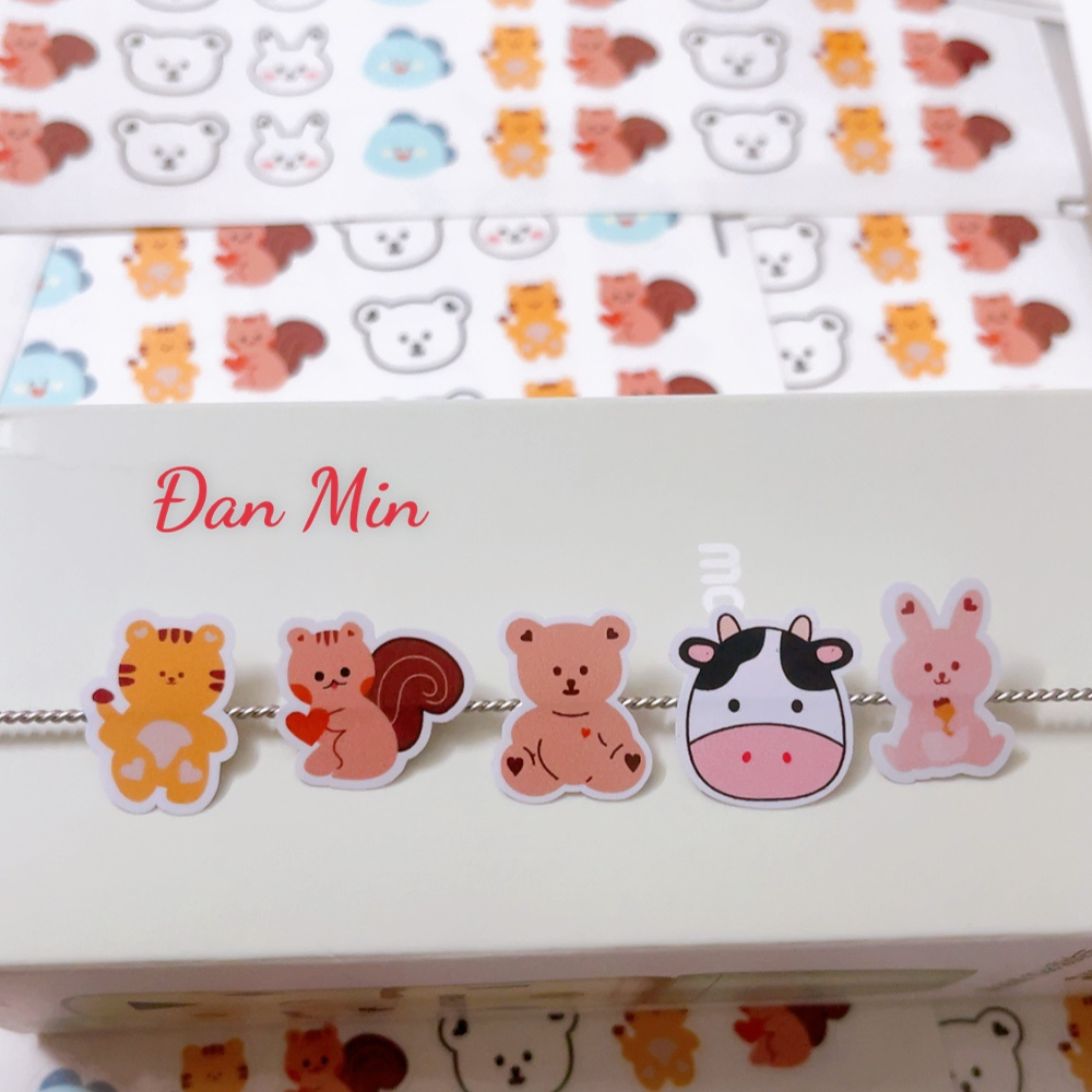 Sticker dán bình sữa, máy tiệt trùng, đồ dùng cho bé. Stick Gấu- hổ- thỏ dán bình sữa cho bé