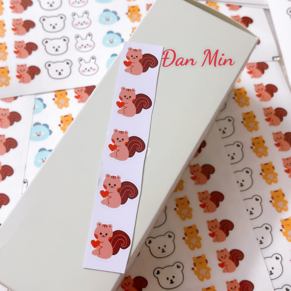 Sticker dán bình sữa, máy tiệt trùng, đồ dùng cho bé. Stick Gấu- hổ- thỏ dán bình sữa cho bé