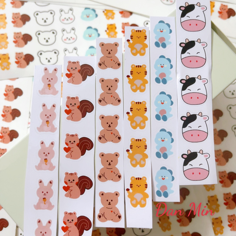 Sticker dán bình sữa, máy tiệt trùng, đồ dùng cho bé. Stick Gấu- hổ- thỏ dán bình sữa cho bé