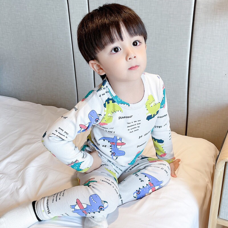 Bộ cotton dày xuất hàn,bộ ngủ dài tay hàng quảng châu siêu đẹp cho bé trai,bé gái