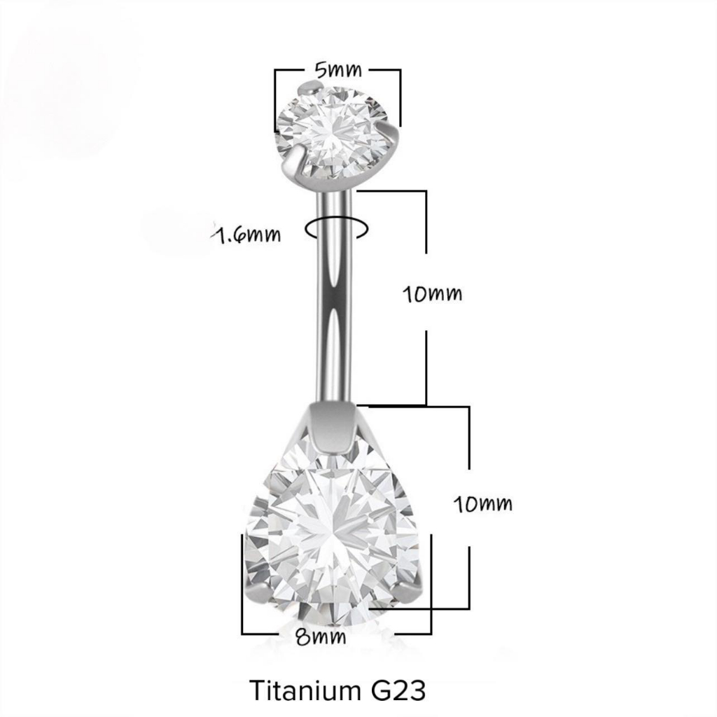 KHUYÊN RỐN ĐÁ TRẤU  TITANIUM G23