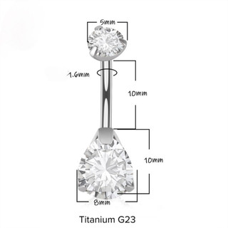 Khuyên rốn đá trấu titanium g23