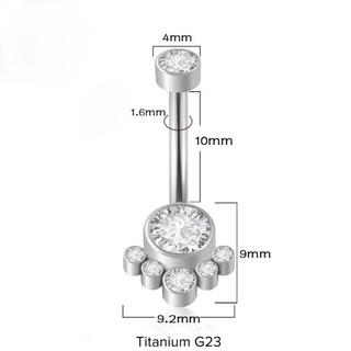 Khuyên rốn titanium g23 kiểu /hình chân chó
