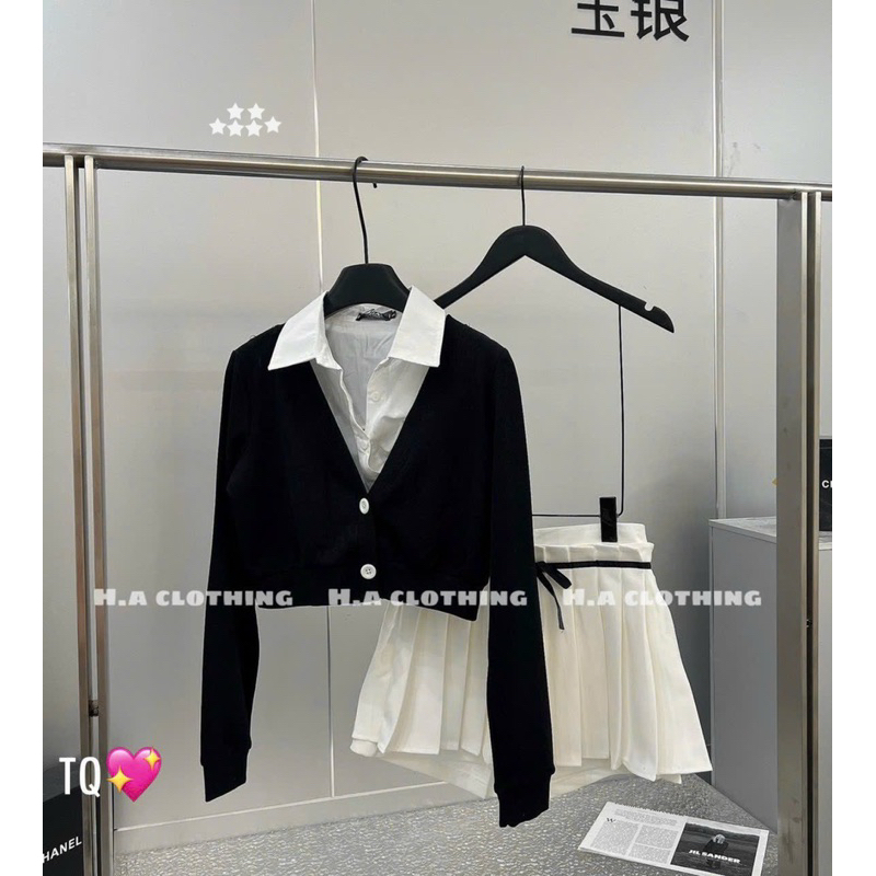 SET SƠMI VỚI CHÂN VÁY KÈM HÌNH THẬT