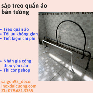 Sào treo quần áo chứ U bắn tường bằng sắt cách tường 3 tấc