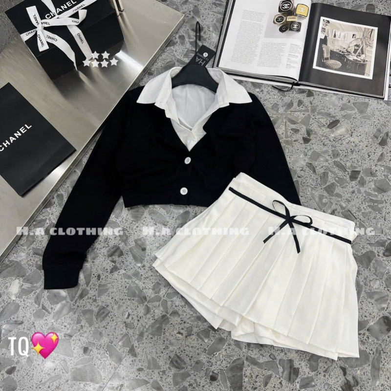 SET SƠMI VỚI CHÂN VÁY KÈM HÌNH THẬT