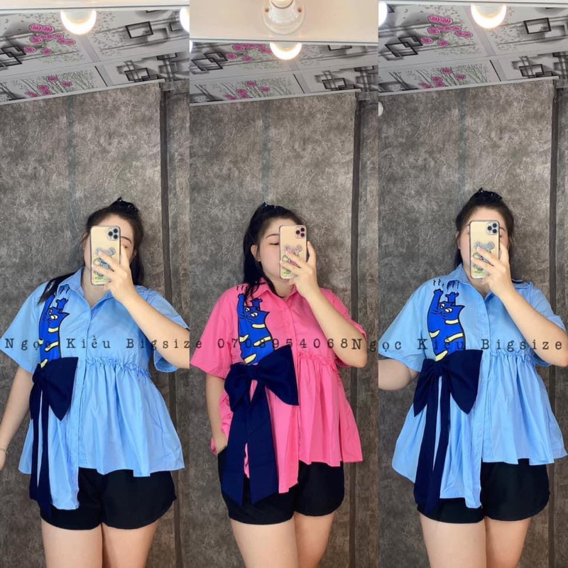 Set áo nơ Babydoll Bigsize
