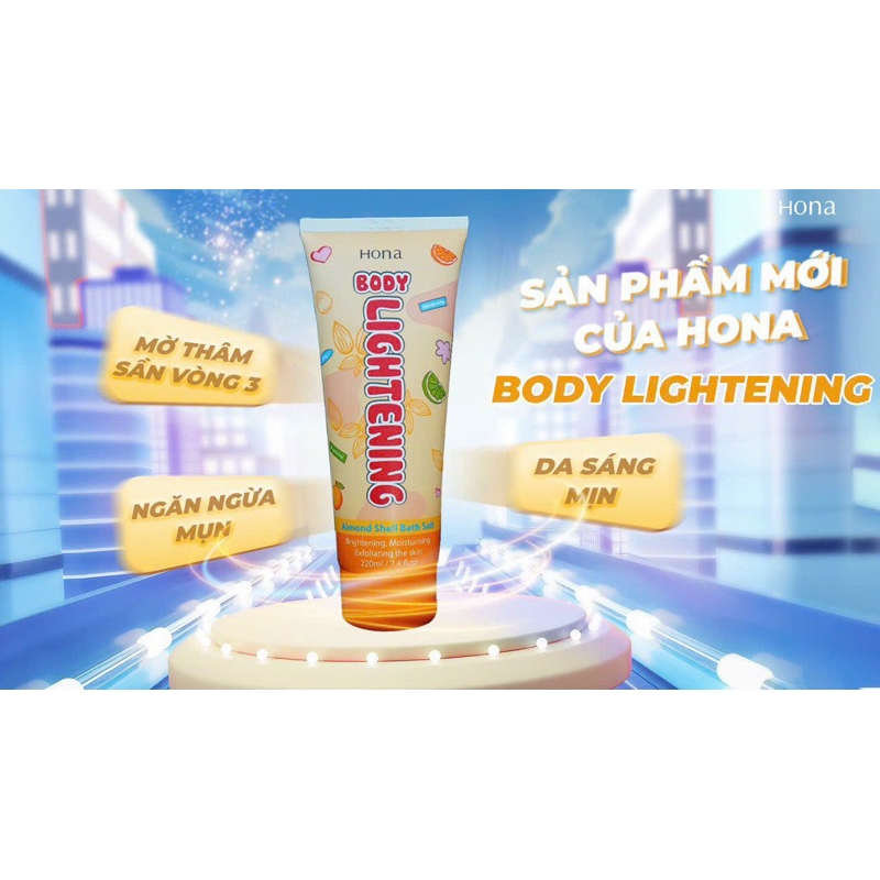 Tẩy Tế Bào Chết Body Lightening, Giúp Làm Mờ Thâm Mông, Nách, Sần Vòng 3, 220ml