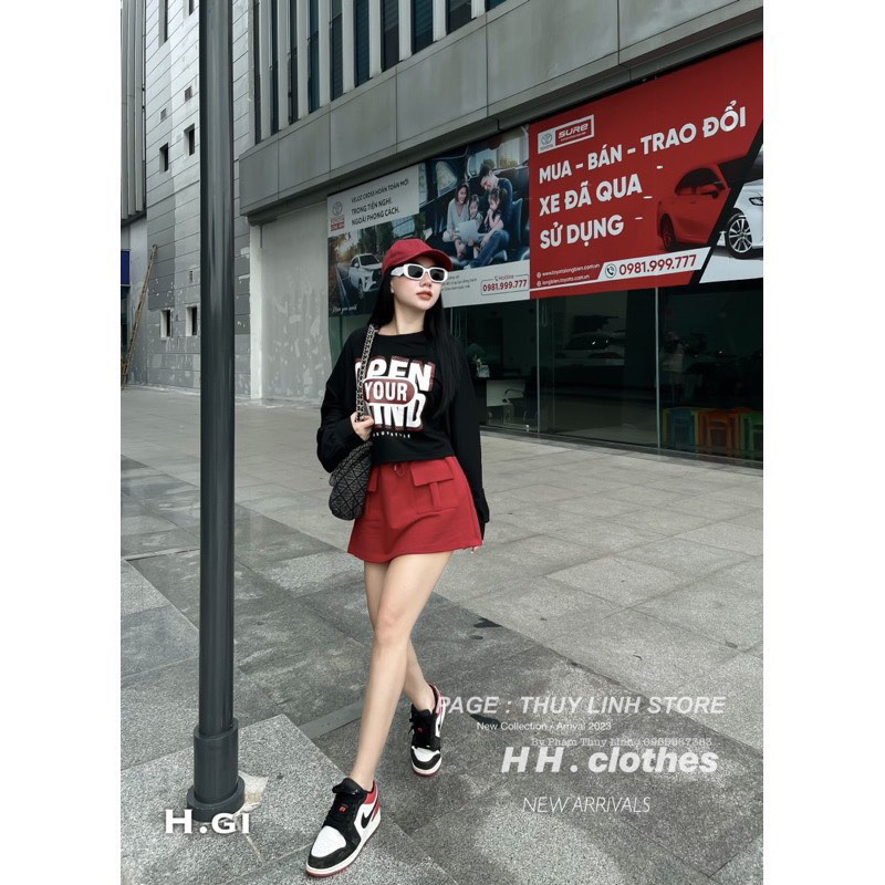 SET ÁO THỤNG CROPTOP KÈM CHÂN VÁY TÚI HỘP 3 MÀU SIÊU HOT