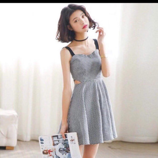 Thrift / 2hand / thanh lý / pass đầm caro 2 dây