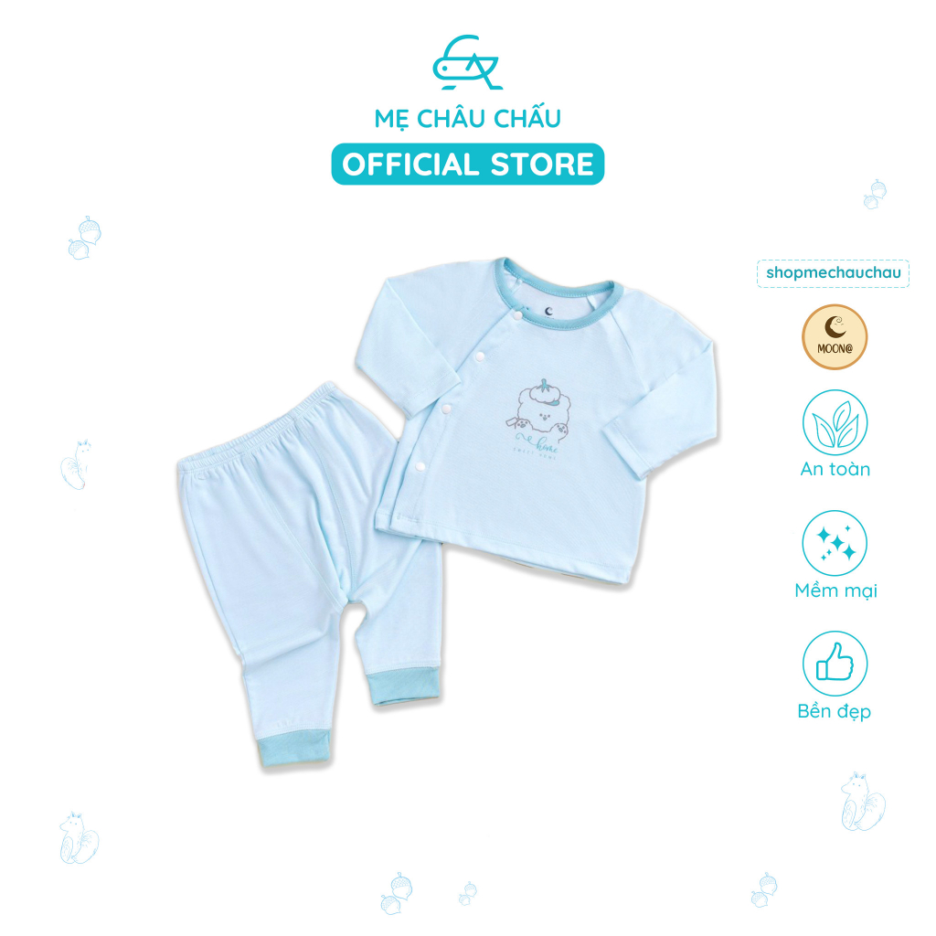 Bộ Quần Áo Sơ Sinh Cài Lệch Dài Tay Yume Moona DL2023011