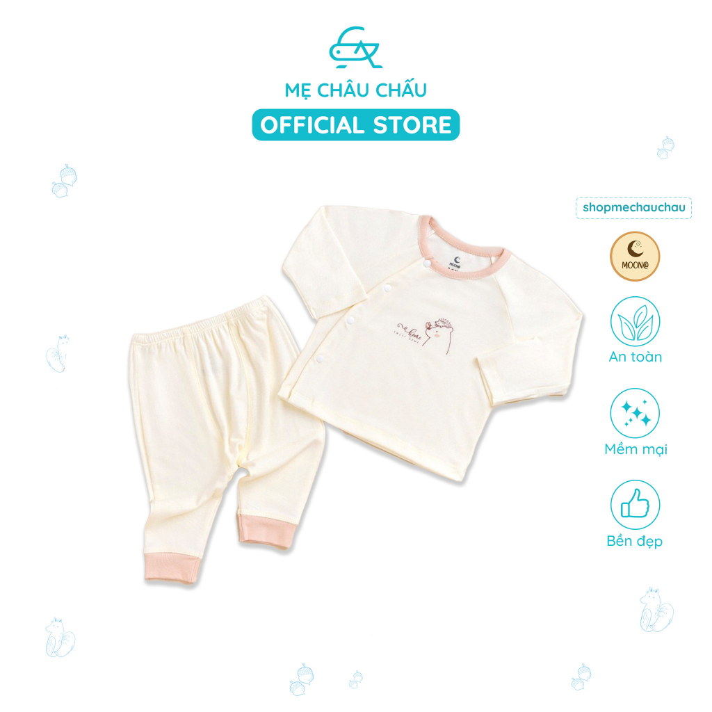 Bộ Quần Áo Sơ Sinh Cài Lệch Dài Tay Yume Moona DL2023011