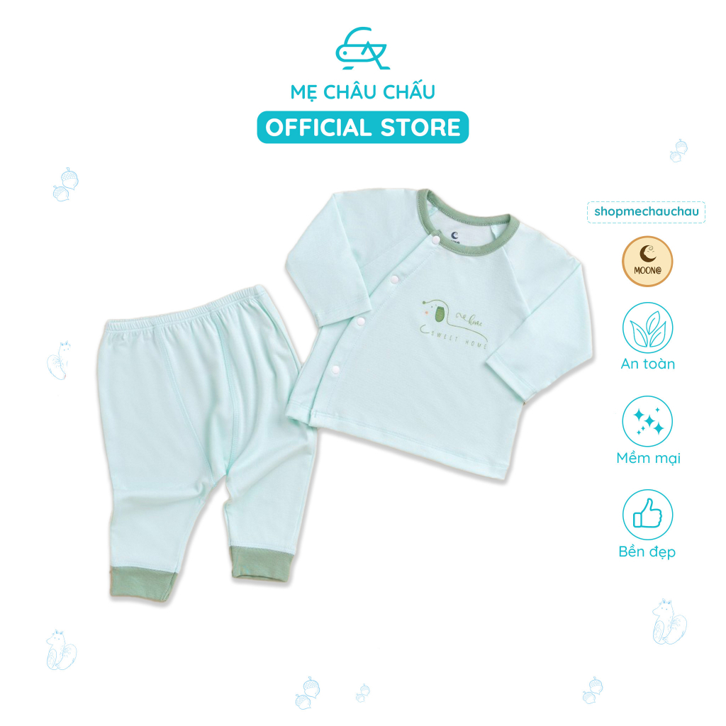 Bộ Quần Áo Sơ Sinh Cài Lệch Dài Tay Yume Moona DL2023011