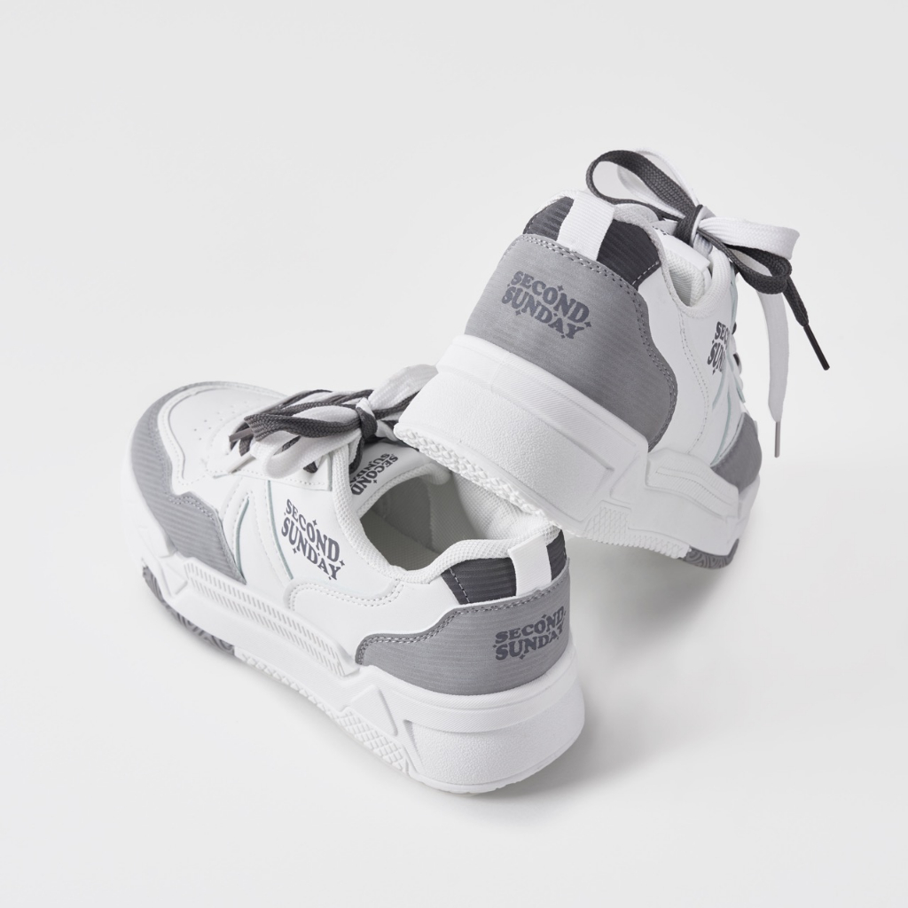 Giày Thể Thao Sneaker Nữ Second Sunday Double Lace Đế Tăng Chiều Cao 4cm SK07