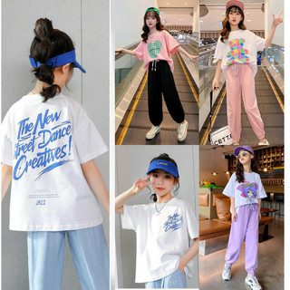 Sét bộ thể thao cho bé gái chất liệu cotton dầy dặn co giãn 4 chiều