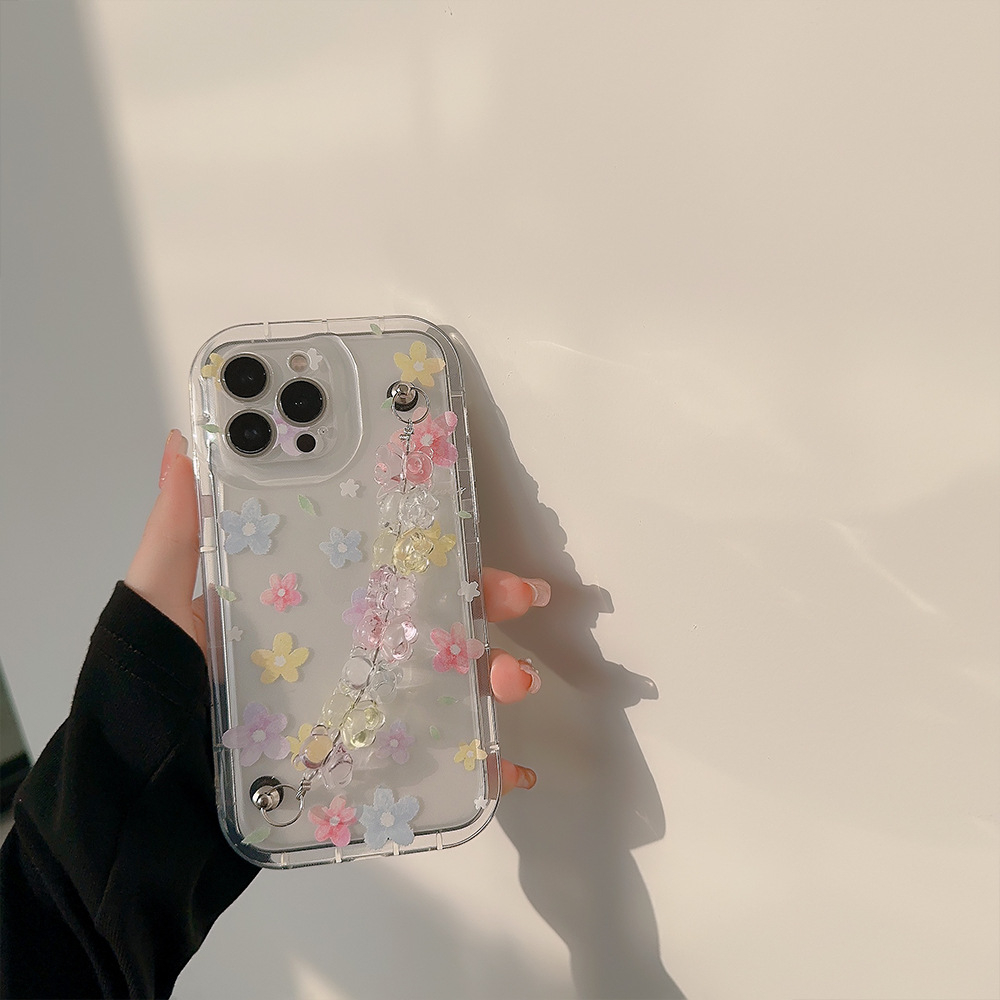 Ốp lưng iphone Hoa Spring Kèm Dây Gấu 15promax/ 15pro/ 15/ 14promax/ 14pro/ 14/ 13promax/ 13pro/ 13/ 12promax/ 12/ 11