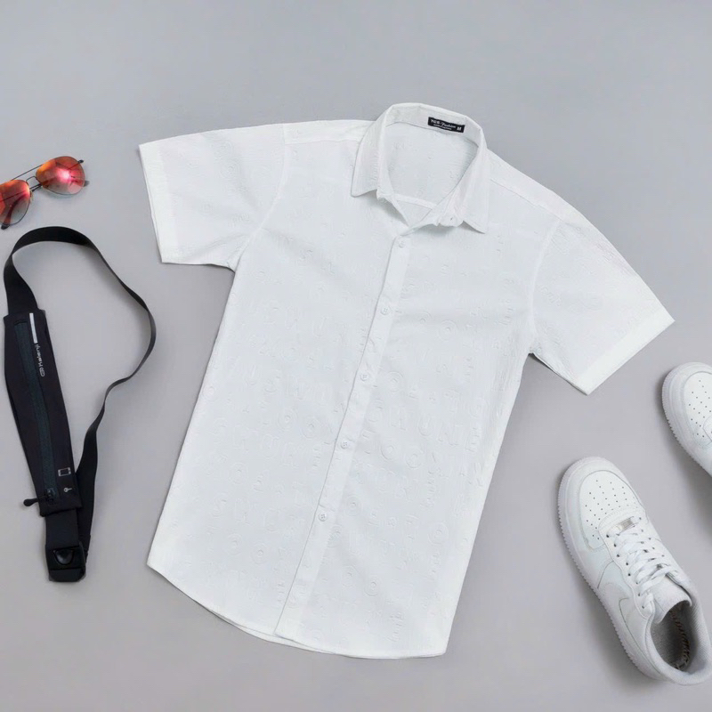 Áo So Mi Nam Dài Tay Trẻ Trung Phong Cách Phối Họa Tiết In Chữ Form body Chuẩn đẹp