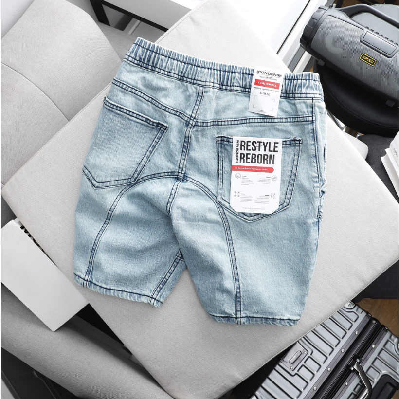Quần Short Jeans ICONDENIM Lưng Thun Co Giãn Thoải Mái - QSID0069