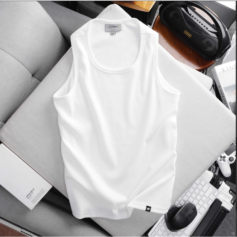 Áo ba lỗ nam Tanktop Premium Basic ICONDENIM chất liệu thun gân co giãn 4 chiều - TTID0015
