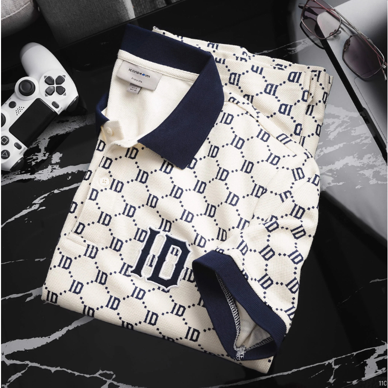 Áo thun nam Polo ICONDENIM ID Pattern chất liệu CVC co giãn 2 chiều thoáng mát - PLID0110