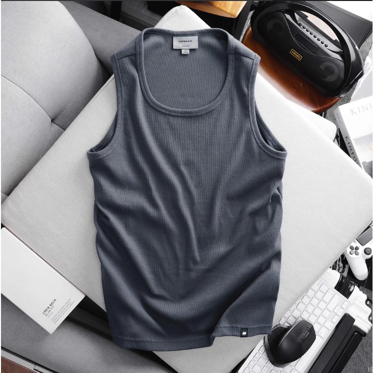 Áo ba lỗ nam Tanktop Premium Basic ICONDENIM chất liệu thun gân co giãn 4 chiều - TTID0015