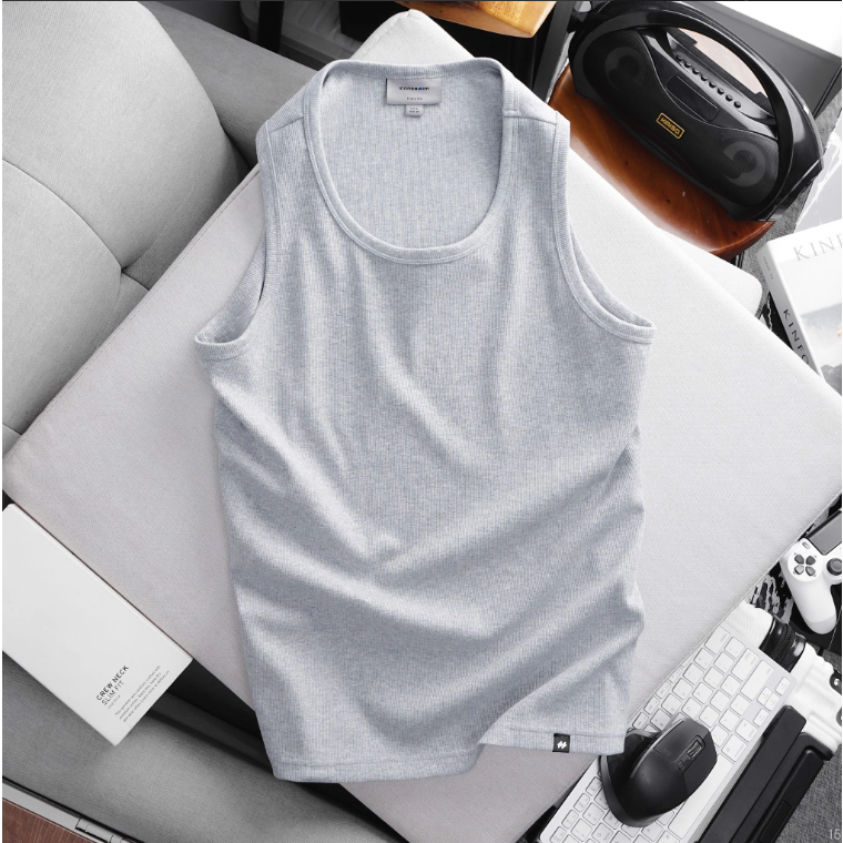 Áo ba lỗ nam Tanktop Premium Basic ICONDENIM chất liệu thun gân co giãn 4 chiều - TTID0015
