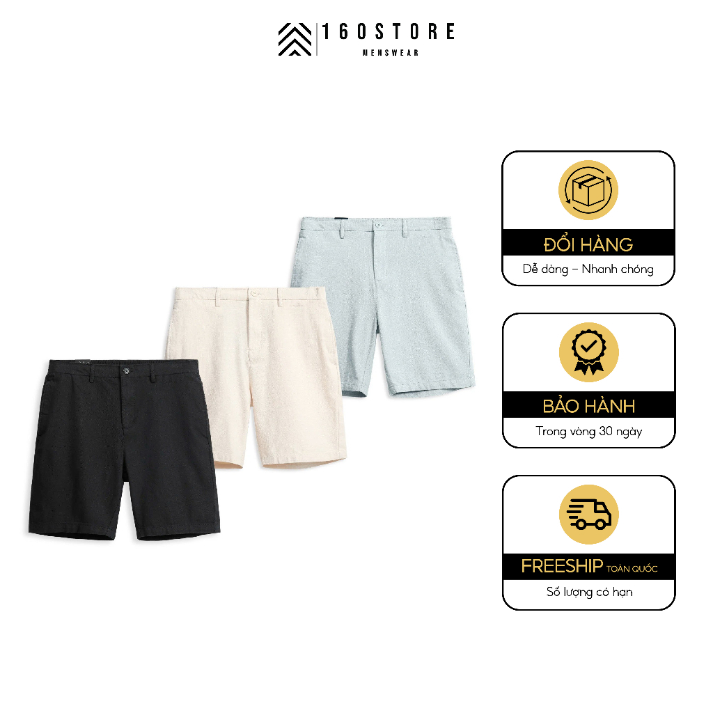 Quần Short Nam ICONDENIM Linen Lưng Thun Thoải Mái- QSID0140