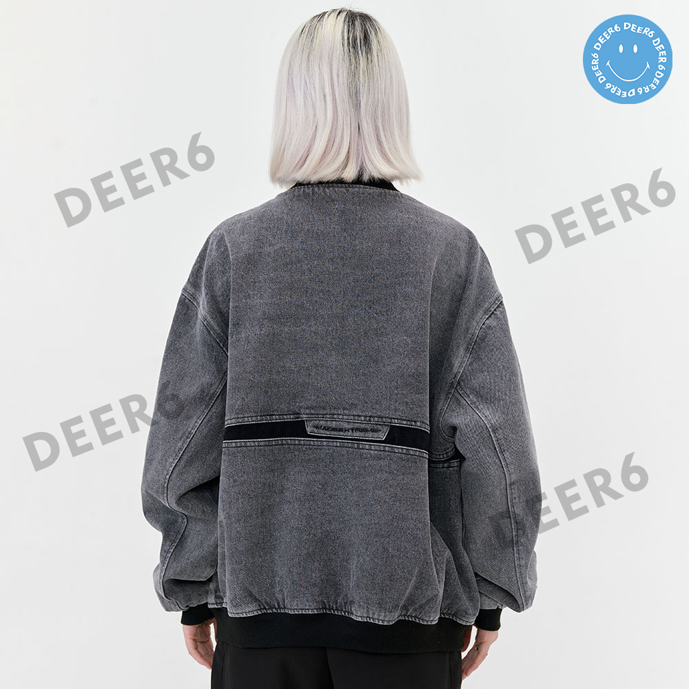 Áo khoác denim, bomber jacket Made Extreme NZ01 oversize nam nữ màu xám