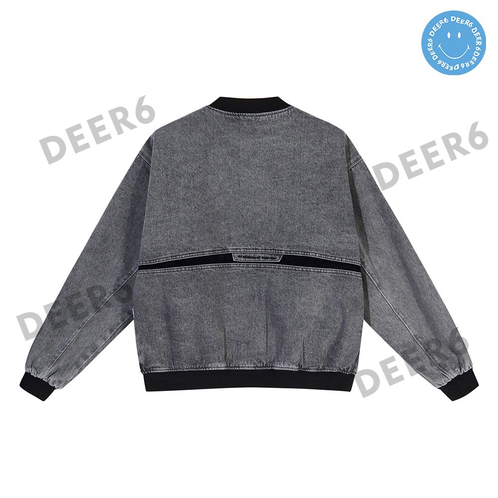 Áo khoác denim, bomber jacket Made Extreme NZ01 oversize nam nữ màu xám