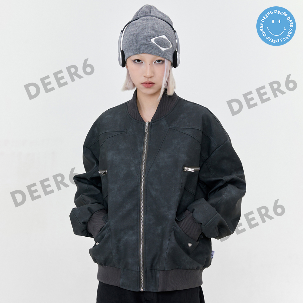 Áo khoác bomber jacket Made Extreme 230676 oversize nam nữ màu đen, tím, be