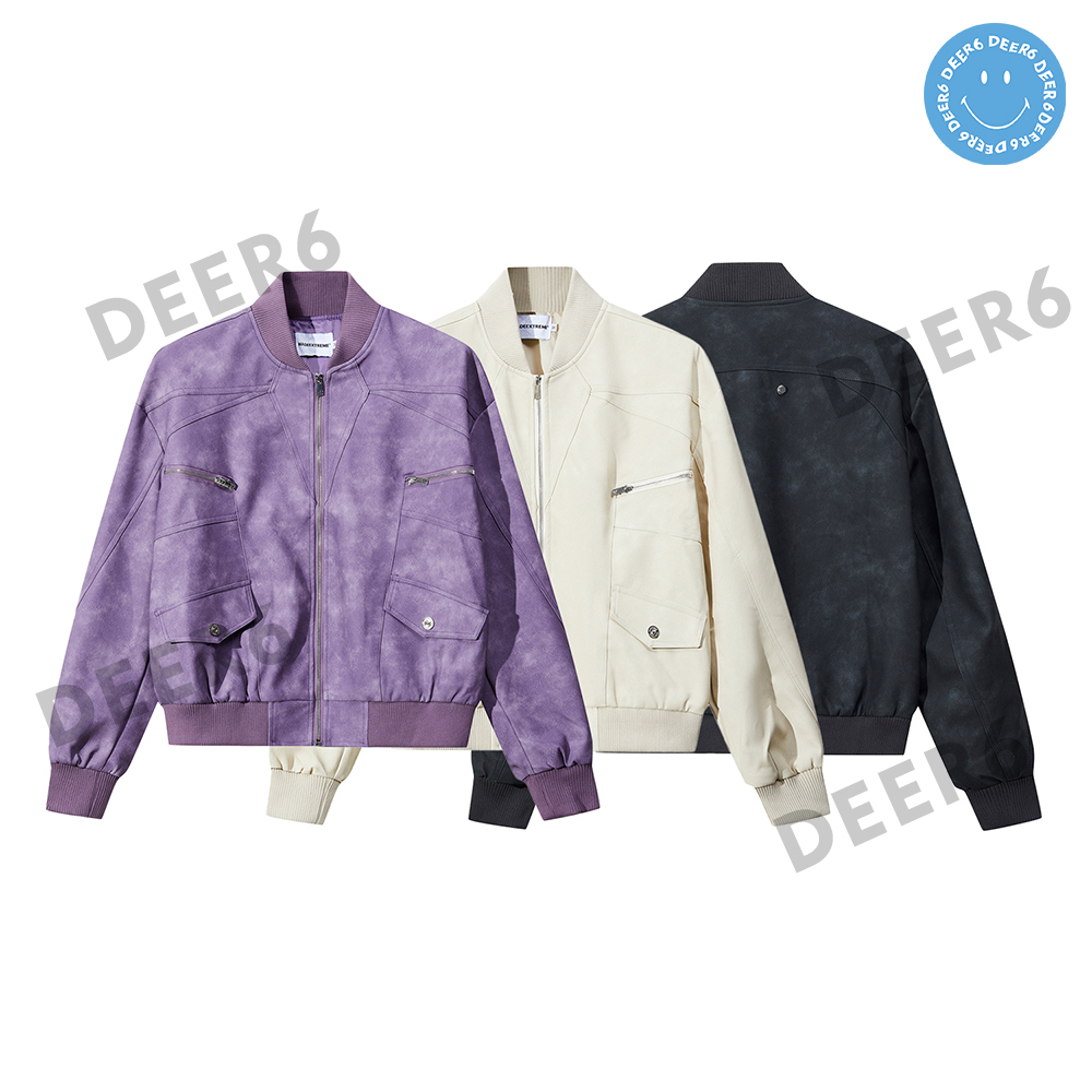 Áo khoác bomber jacket Made Extreme 230676 oversize nam nữ màu đen, tím, be