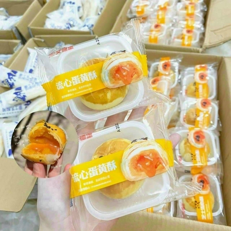 Bánh trứng chảy ngàn lớp Đài Loan nhân trứng muối tan chảy - vuanuongtrunghoa