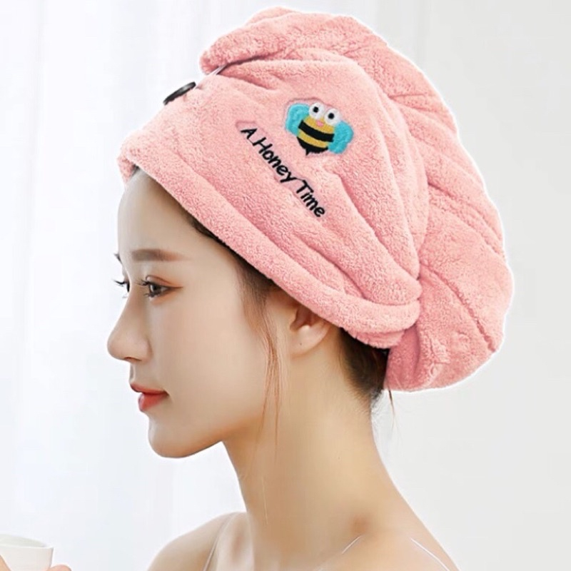 Khăn Quấn ủ Tóc Siêu Thấm Hút, Lau Khô Siêu Tốc mẫu mới nhiều màu