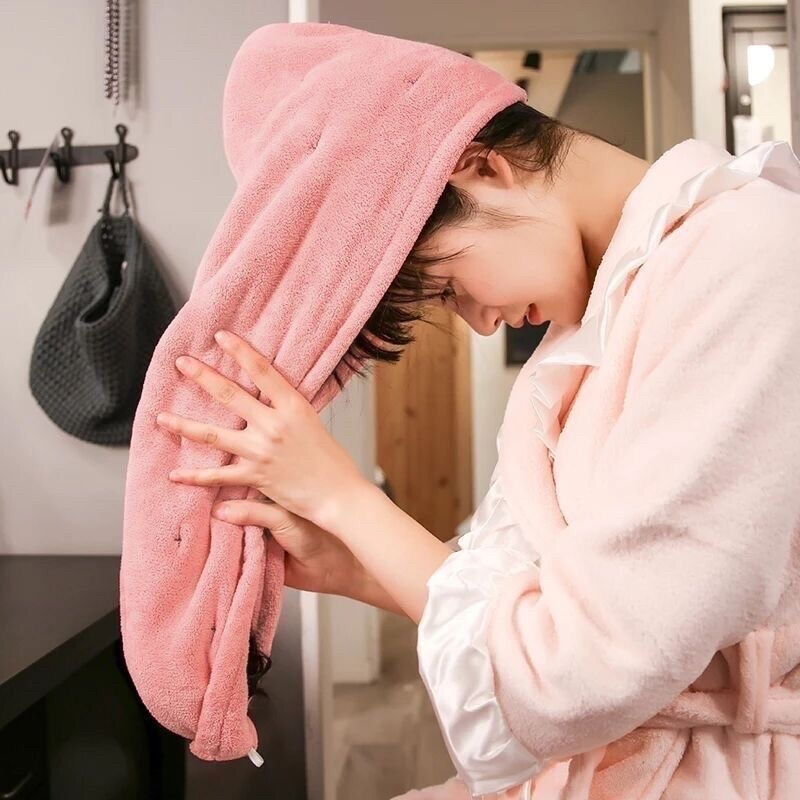 Khăn Quấn ủ Tóc Siêu Thấm Hút, Lau Khô Siêu Tốc mẫu mới nhiều màu