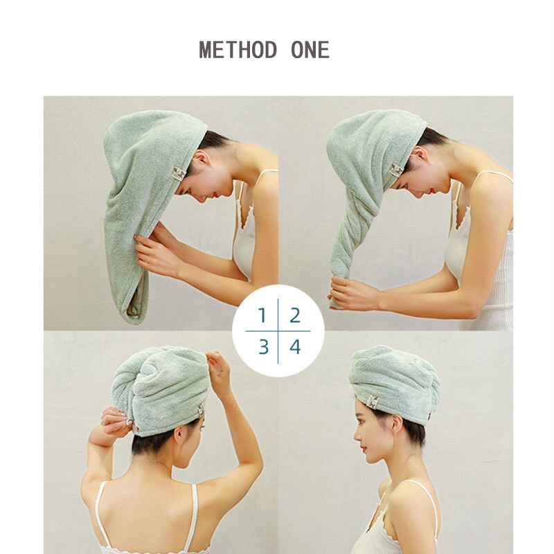 Khăn Quấn ủ Tóc Siêu Thấm Hút, Lau Khô Siêu Tốc mẫu mới nhiều màu