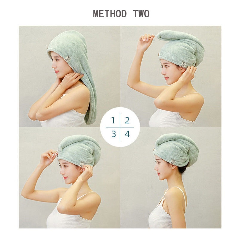 Khăn Quấn ủ Tóc Siêu Thấm Hút, Lau Khô Siêu Tốc mẫu mới nhiều màu