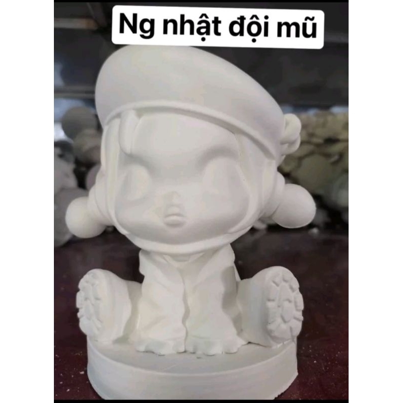 SKULLPANDA Tượng thạch cao tô màu