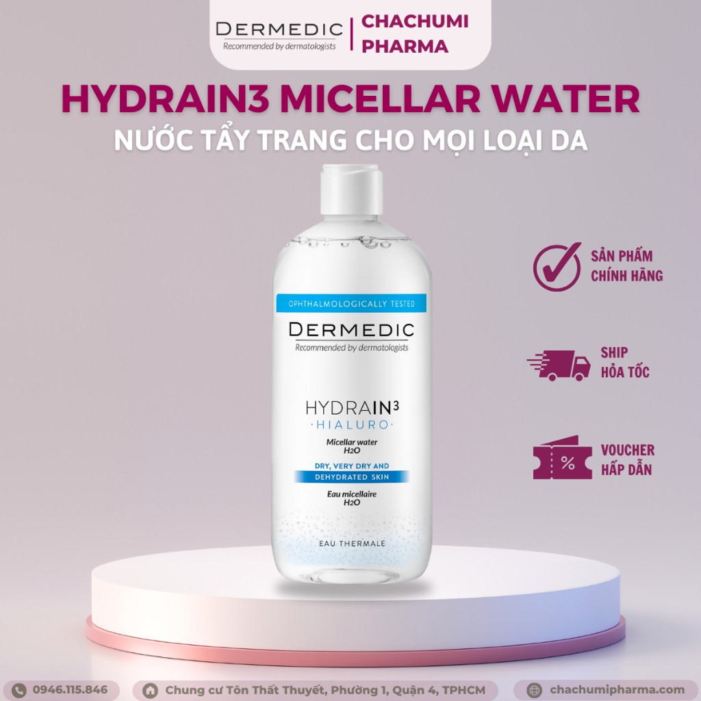 Tẩy trang cho mọi loại da, da nhạy cảm Dmd 500ml
