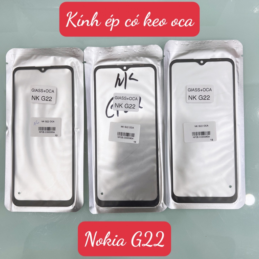 Kính ép màn hình có keo oca nokia g22 - kính ép liền keo kính nokia g22 - giá rẻ sỉ