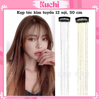 Kẹp tóc kim tuyến, tóc light kim tuyến 12 sợi, 50 cm