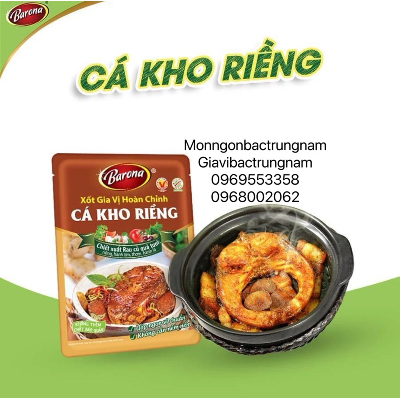 Xốt Cá Kho Riềng Gia Vị Hoàn Chỉnh BARONA - Cá Kho Riềng gói 80g