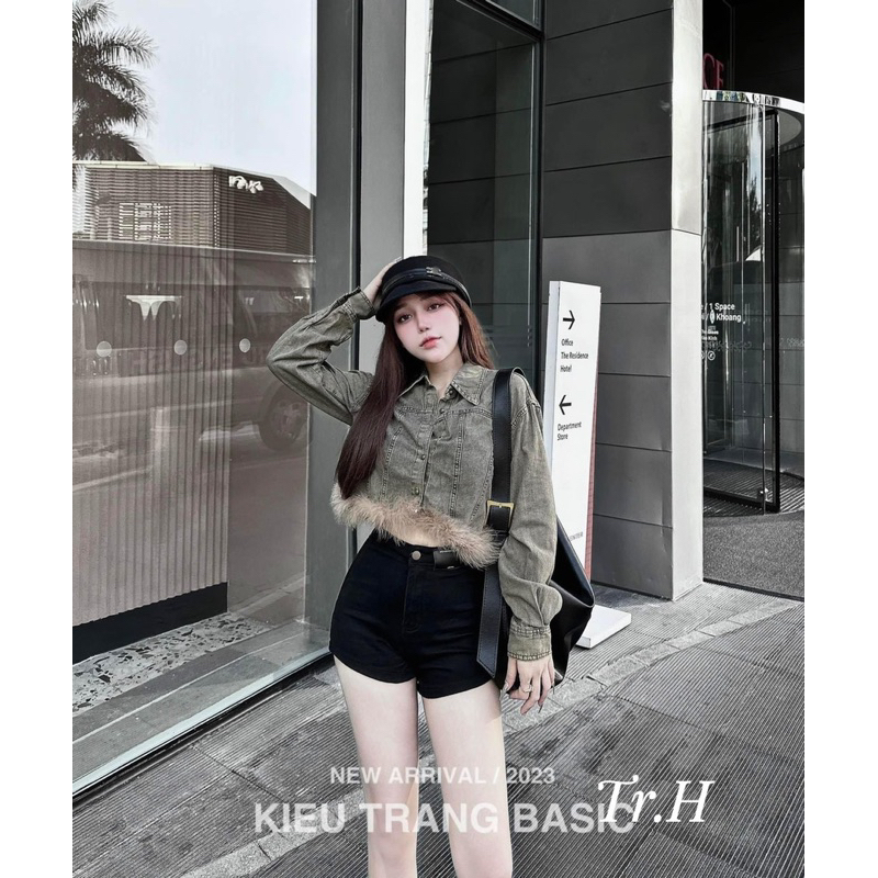 Áo bò giấy viền lông