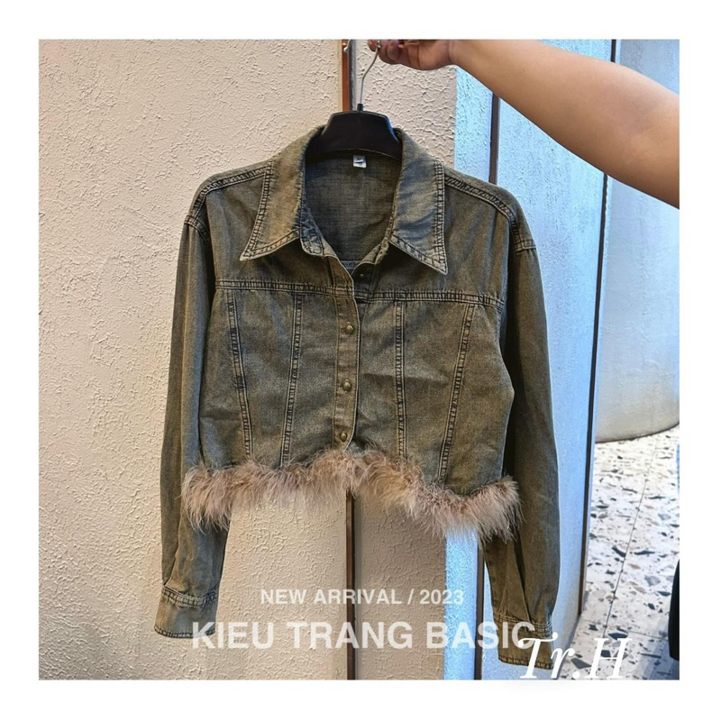 Áo bò giấy viền lông