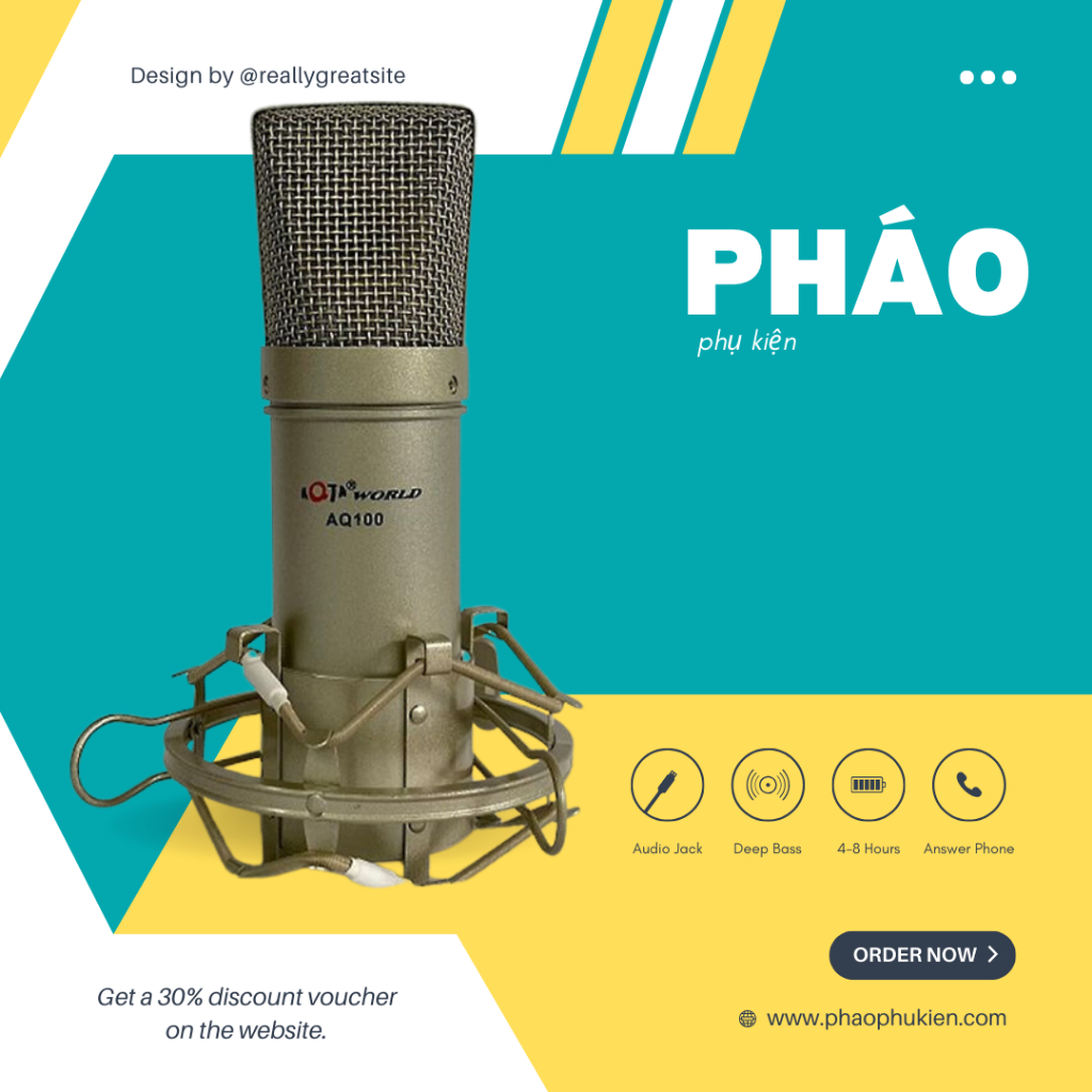 Mic thu âm, livestream, karaoke Aqta AQ-100 + 12 Tháng BH | BigBuy360 - bigbuy360.vn