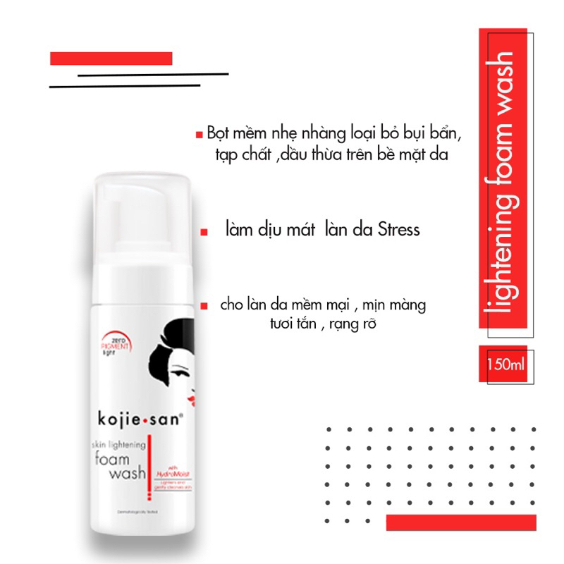 Sữa rửa mặt làm sáng da, sạch mụn dạng bọt KOJIESAN 150ml