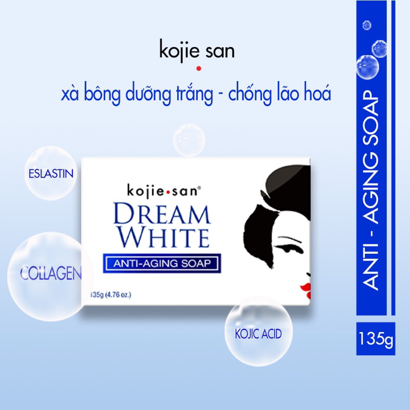 Hộp 2 cục xà bông trắng da ngăn ngừa lão hoá KOJIESAN DREAMWHITE hàng chính hãng 135grX2