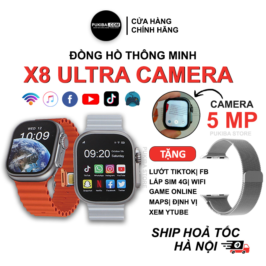 Đồng Hồ Thông Minh X8 Ultra Camera 2G/16G Lắp Sim 4G, Video Call, Nhạc, Phim, Game, Lướt Tóp Tóp, FB, ZL| Pukiba.com