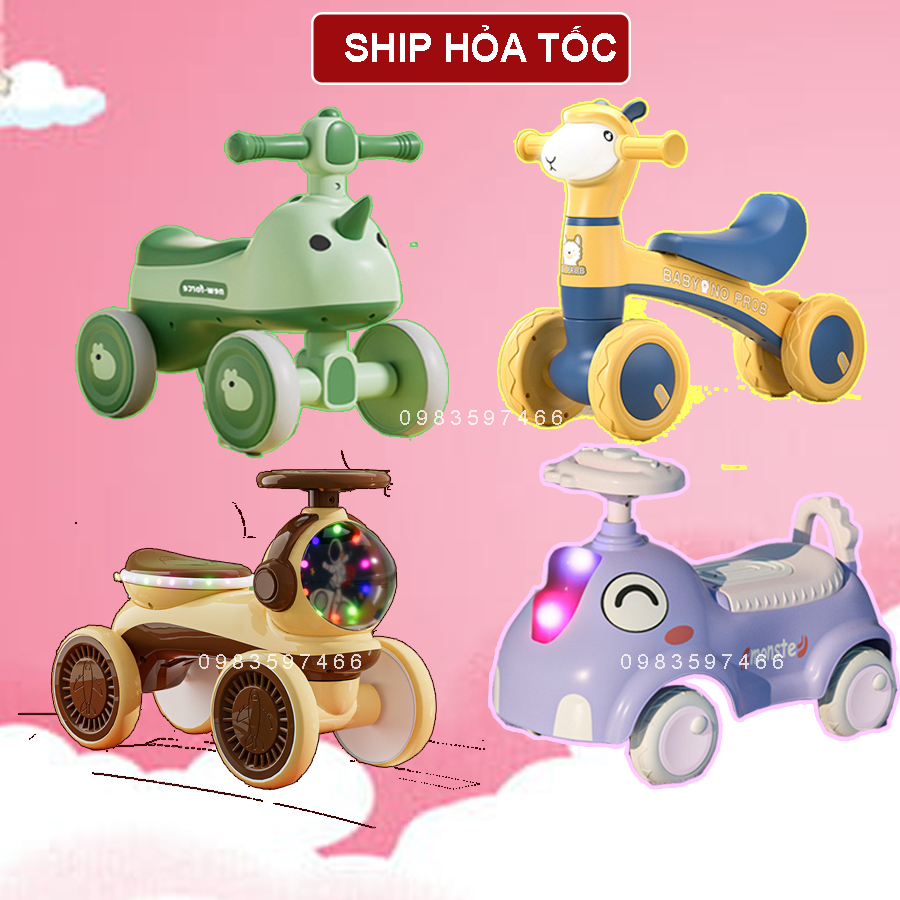 Xe lắc chòi chân cho bé có đèn và nhạc , từ 1 - 10 tuổi, xe chòi chân