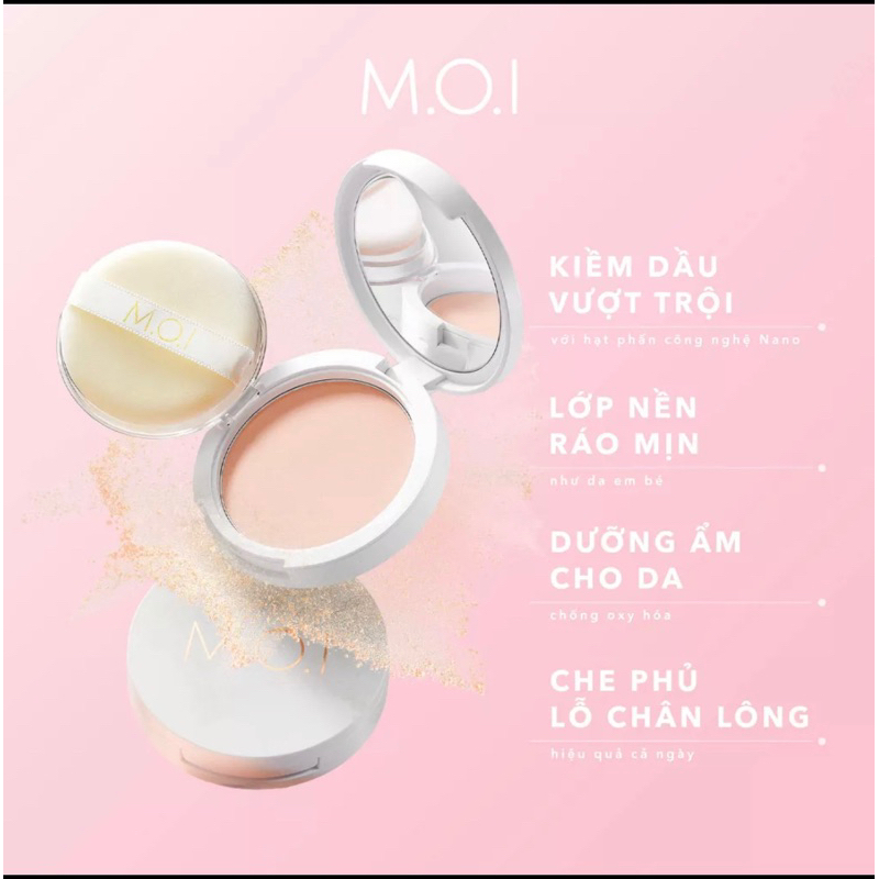 Phấn Phủ M.O.I kiềm dầu kháng nước Baby Skin Powder - Tone tự nhiên